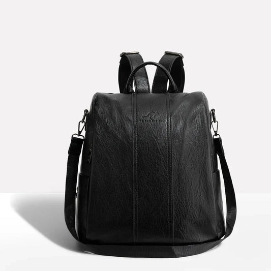 Leather Backpack with Convertible Strap and Anti Theft Design for Women