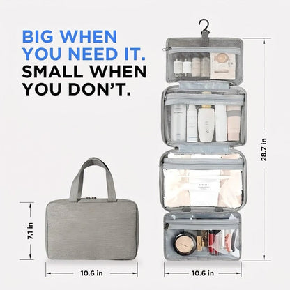 Hanging Toiletry Organizer with Multi-Compartment Design