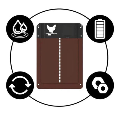 Automatic Chicken Coop Door, Waterproof Aluminum with Light Sensor