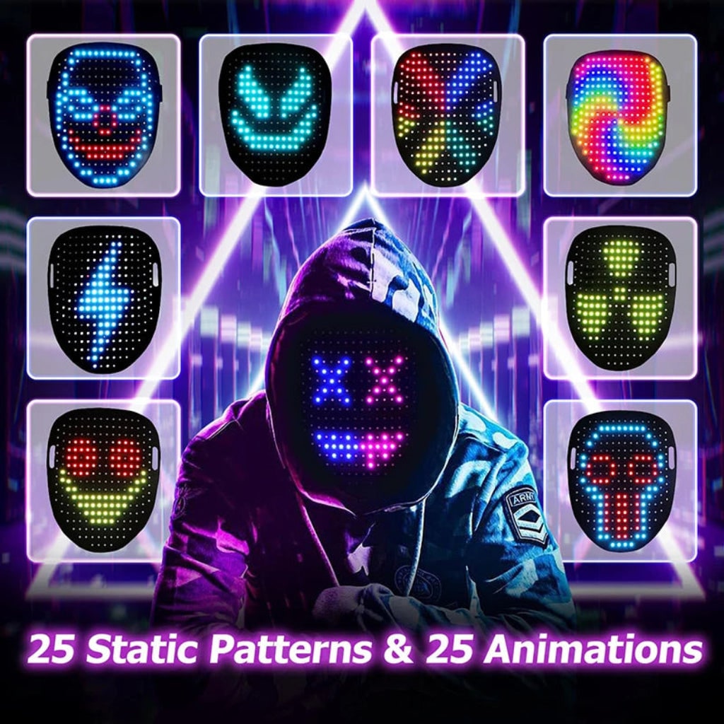 Annies-fashion – Illuminated Costume Mask | LED Full Face Design for Halloween Parties