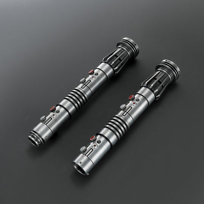 Double-Bladed LED Cosplay Saber Set with Weathered Hilts