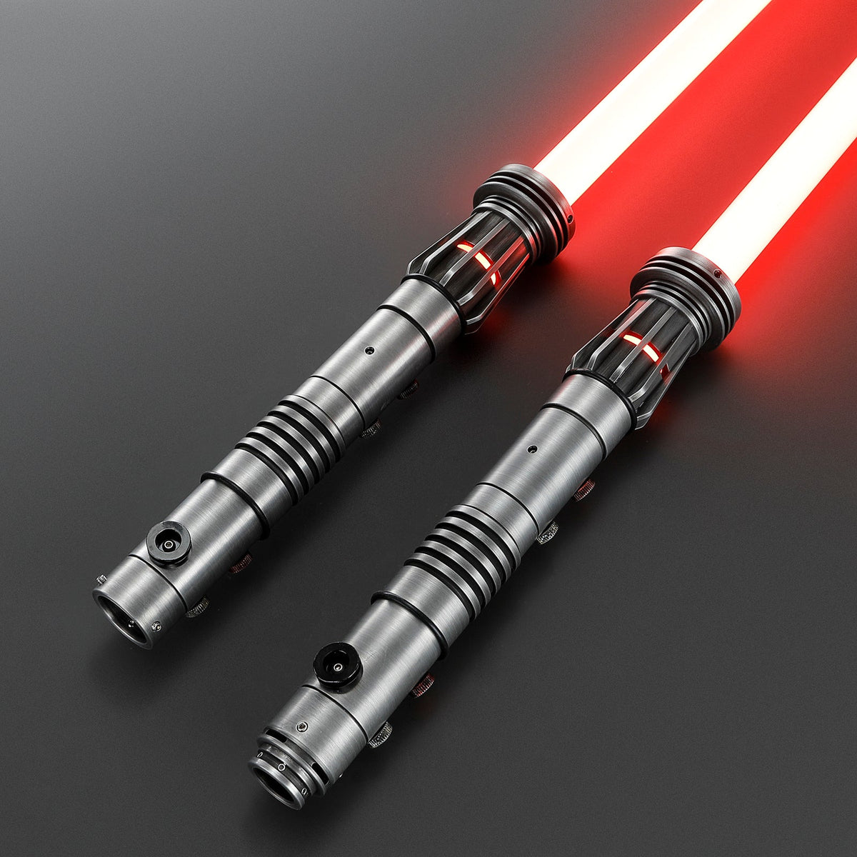 Double-Bladed LED Cosplay Saber Set with Weathered Hilts
