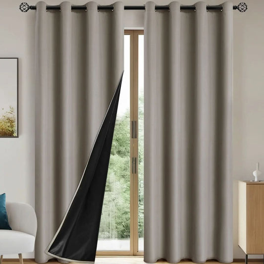 100% Blackout Curtains with Coated Lining for Complete Comfort