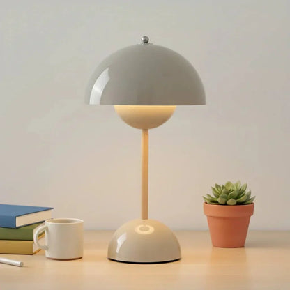 Bedside Table Lamp Dimmable Cable-Free Gold-Plated Base