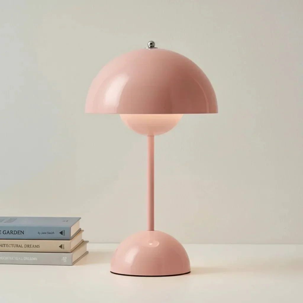 Bedside Table Lamp Dimmable Cable-Free Gold-Plated Base