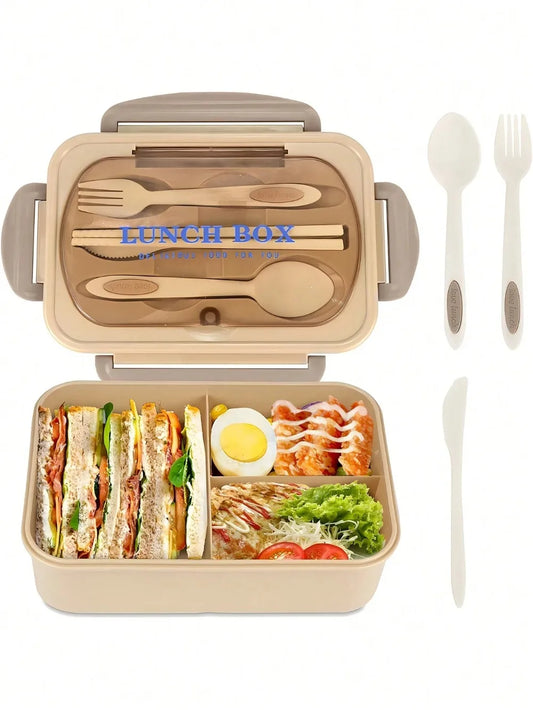 Bento Box 4 Sealed Compartments With Cutlery