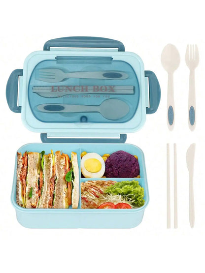 Bento Box 4 Sealed Compartments With Cutlery
