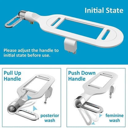 Bidet Attachment Dual Nozzle Adjustable Water Pressure Ultra-Thin Profile