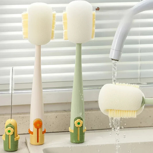 Bottle Brush Set Long Handle Firm Non-Scratch Bristles