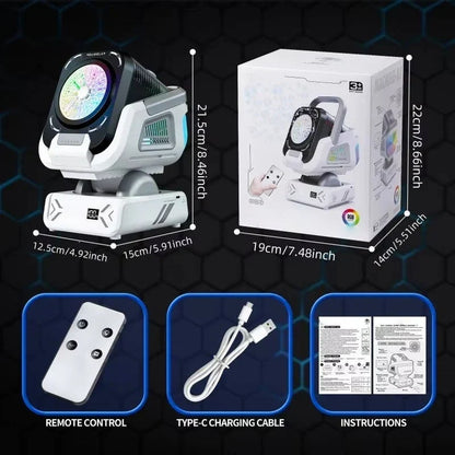 Bubble Machine Auto-Rotating USB Rechargeable RGB Lights