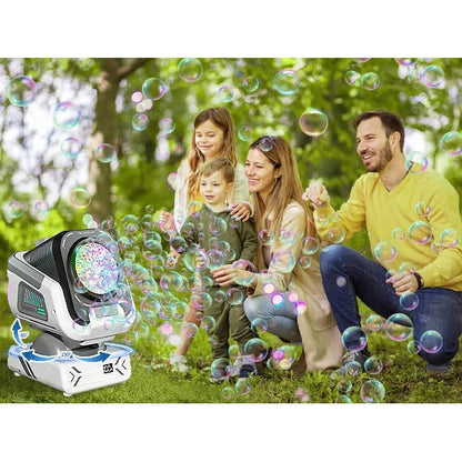 Bubble Machine Auto-Rotating USB Rechargeable RGB Lights