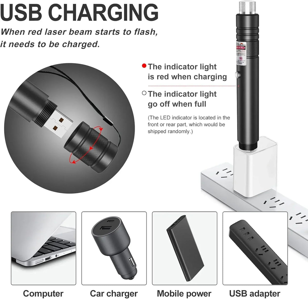 Laser Pointer Long-Range Starry & Focused USB Rechargeable