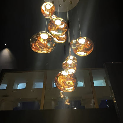 Multi-Head Pendant Light with Sculptural Melt Design