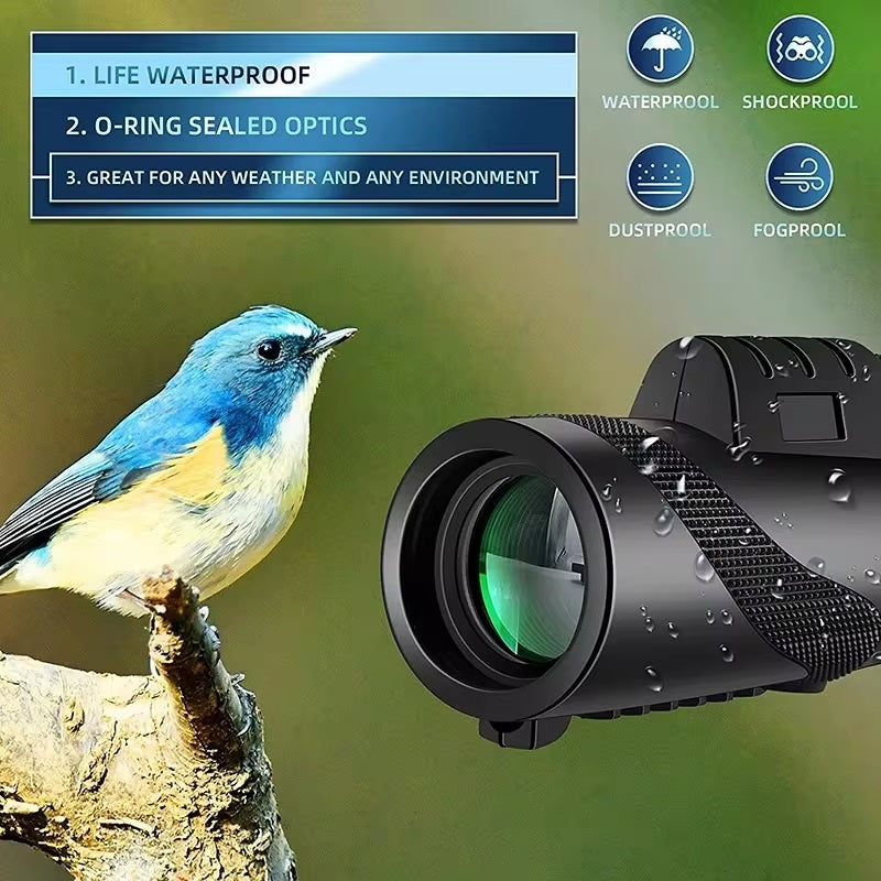 Annie’s Fashion Portable HD Monocular Telescope – 40x60 Zoom with Tripod & Phone Mount