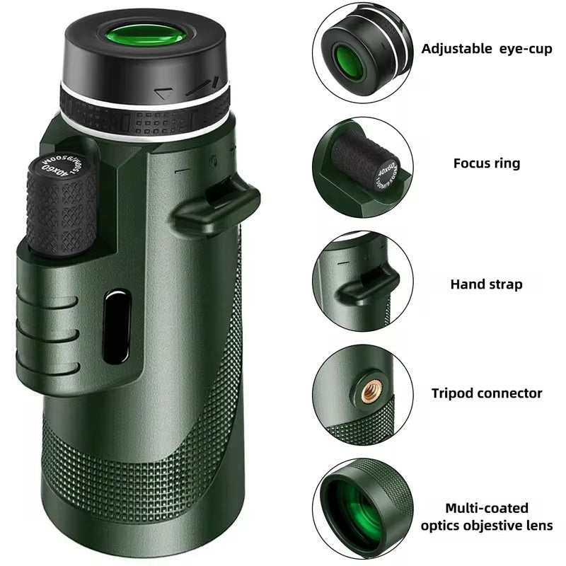 Annie’s Fashion Portable HD Monocular Telescope – 40x60 Zoom with Tripod & Phone Mount