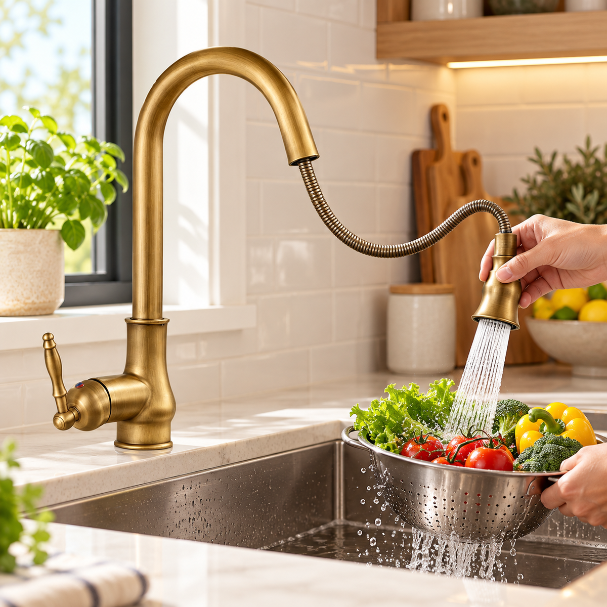 Pull Out Kitchen Faucet Flexible Spray Pull Down Design