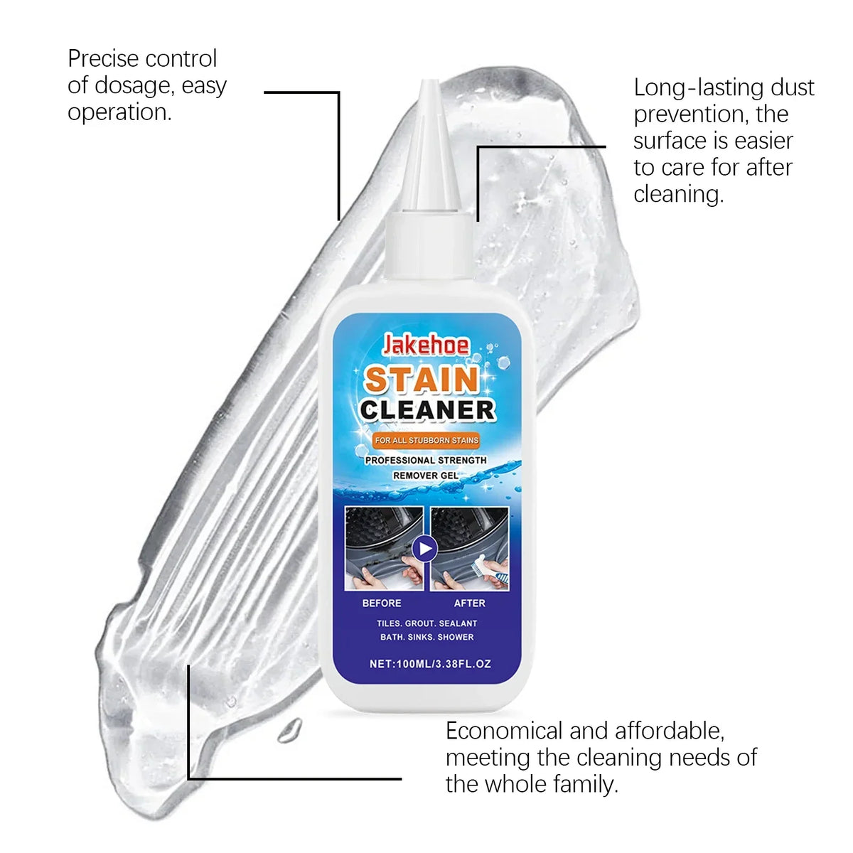 Professional Stain Remover Gel | Deep Cleaning Formula With Brush