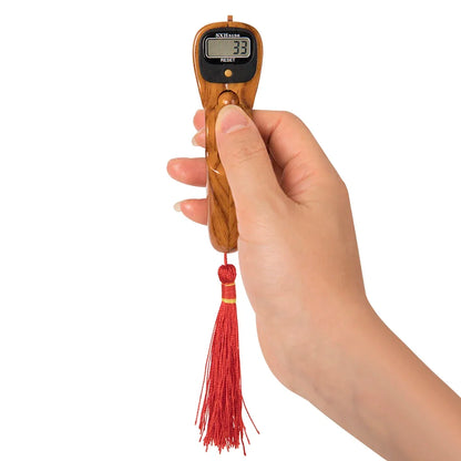 Digital Prayer Counter | Wood Grain Design with Tassel