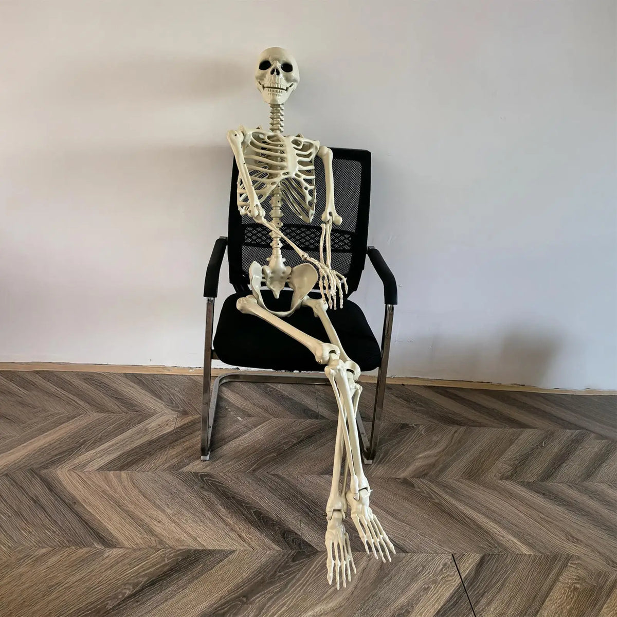 35 Inch Posable Halloween Skeleton with Movable Joints