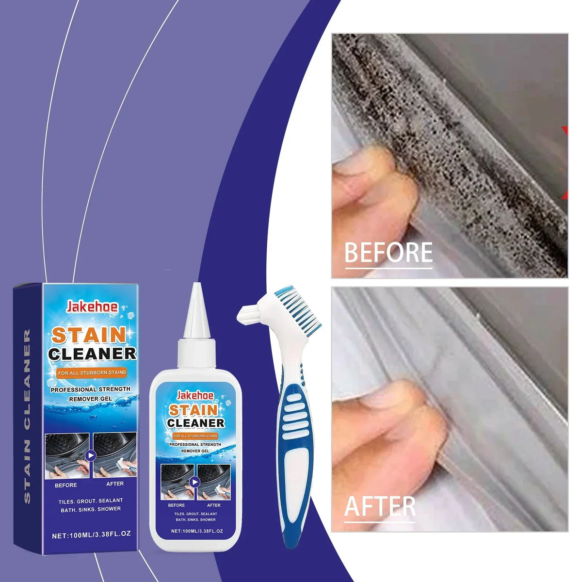 Professional Stain Remover Gel | Deep Cleaning Formula With Brush