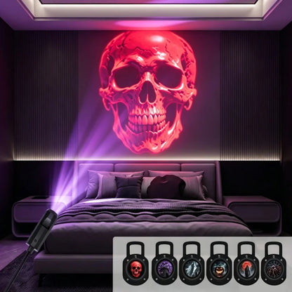 Halloween USB LED Projection Lamp with 3 or 6 Spooky Patterns