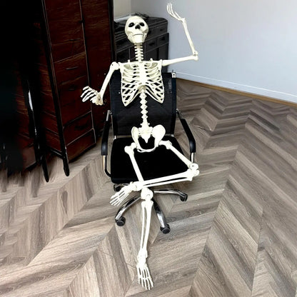 35 Inch Posable Halloween Skeleton with Movable Joints
