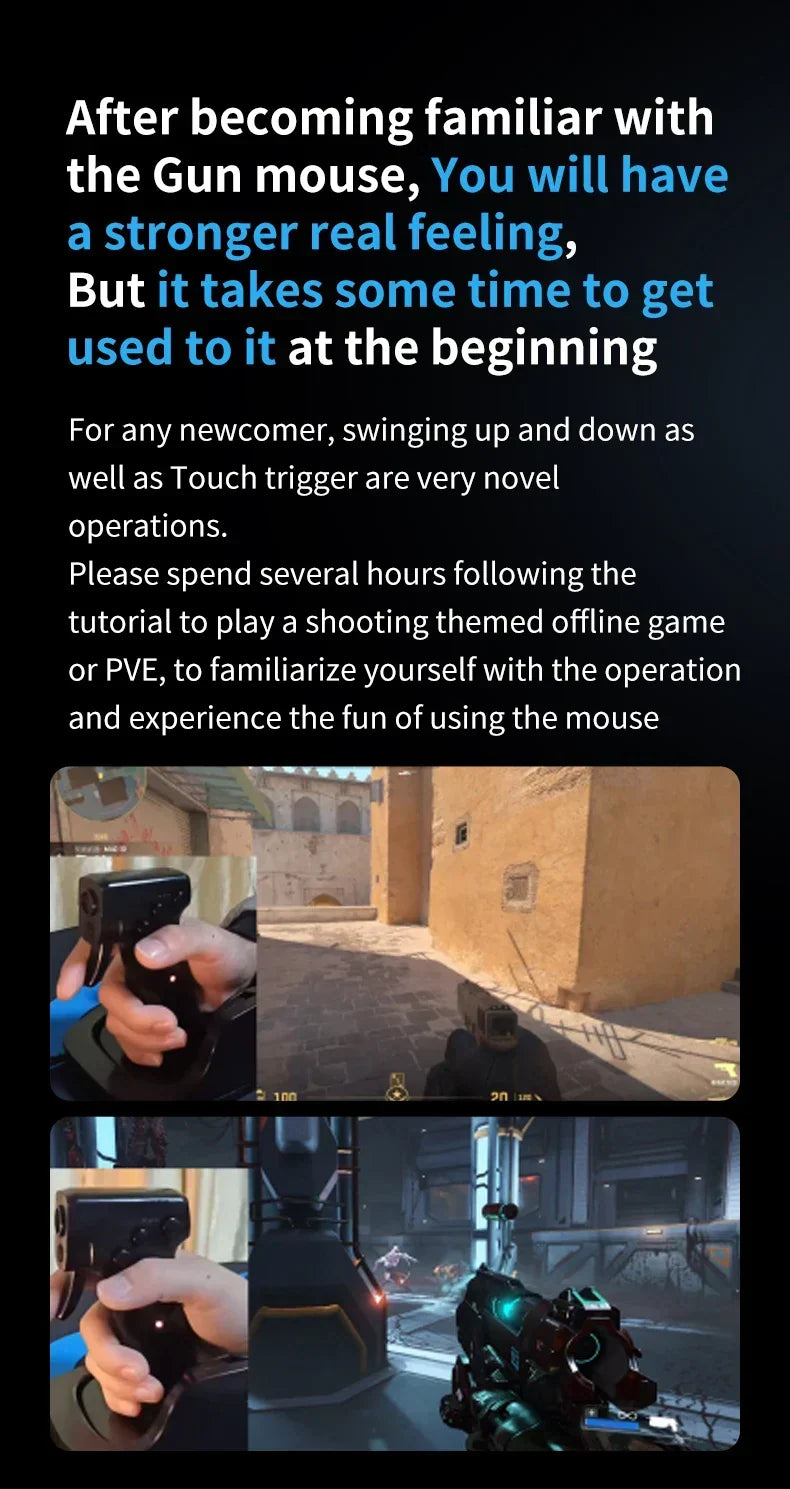Gaming Gun Mouse | Ergonomic Pistol-Style Design