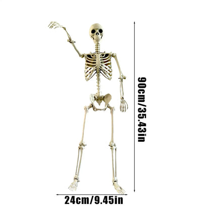 35 Inch Posable Halloween Skeleton with Movable Joints