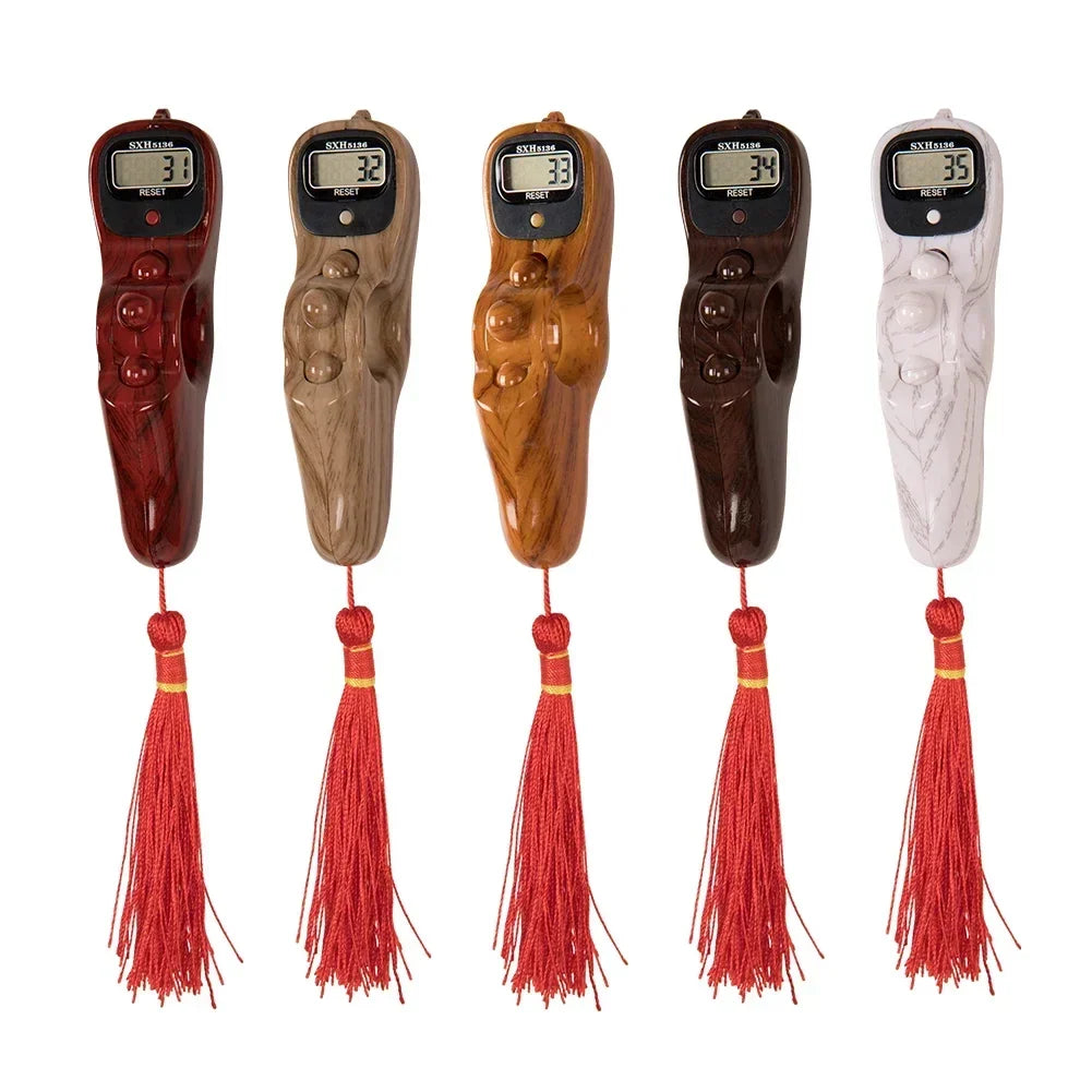 Digital Prayer Counter | Wood Grain Design with Tassel