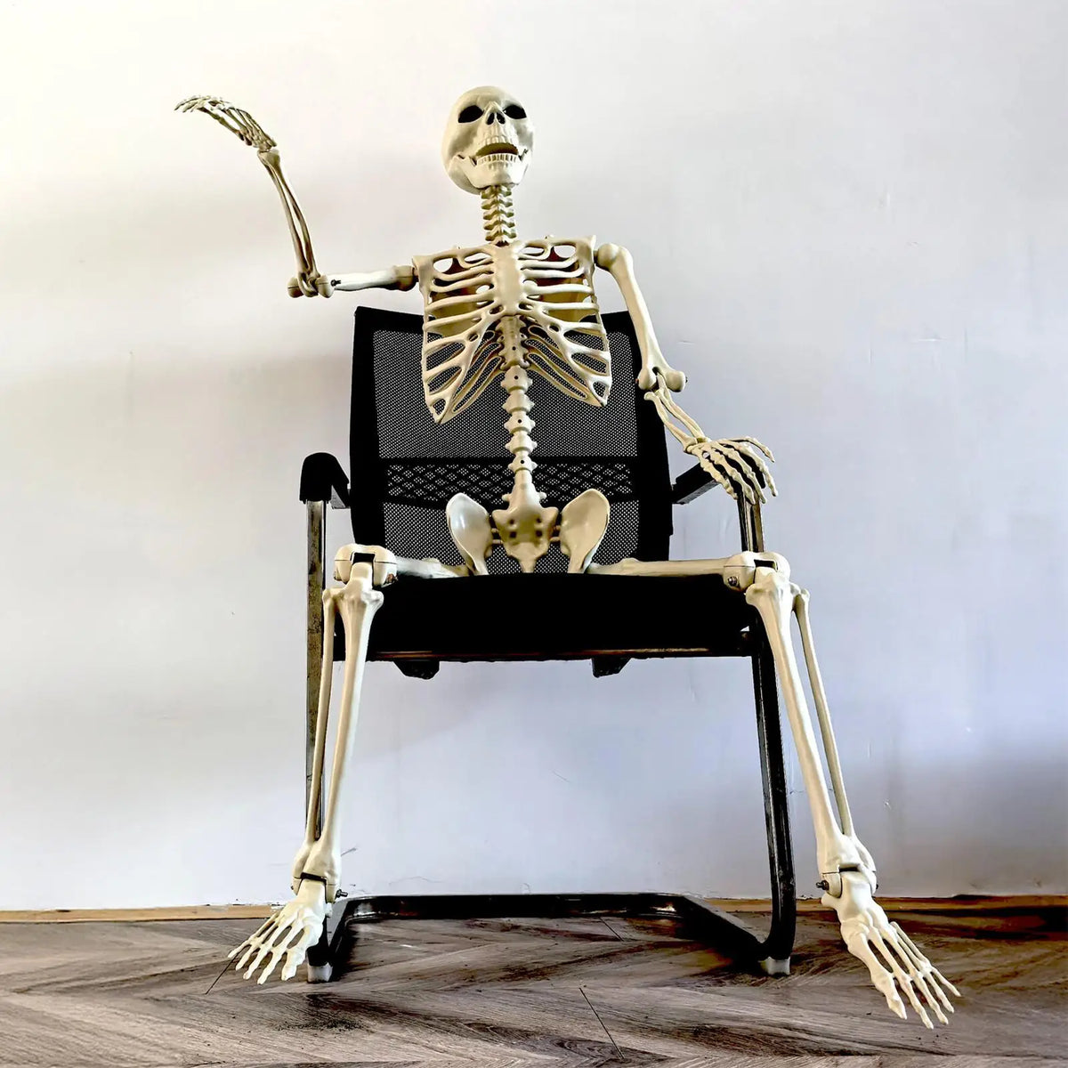 35 Inch Posable Halloween Skeleton with Movable Joints