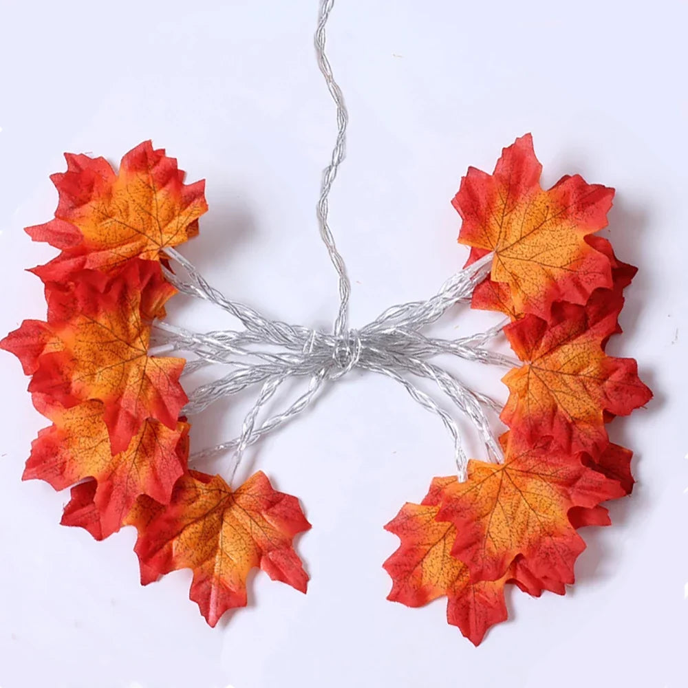Maple Leaf LED String Lights, Fall Halloween Thanksgiving Garland