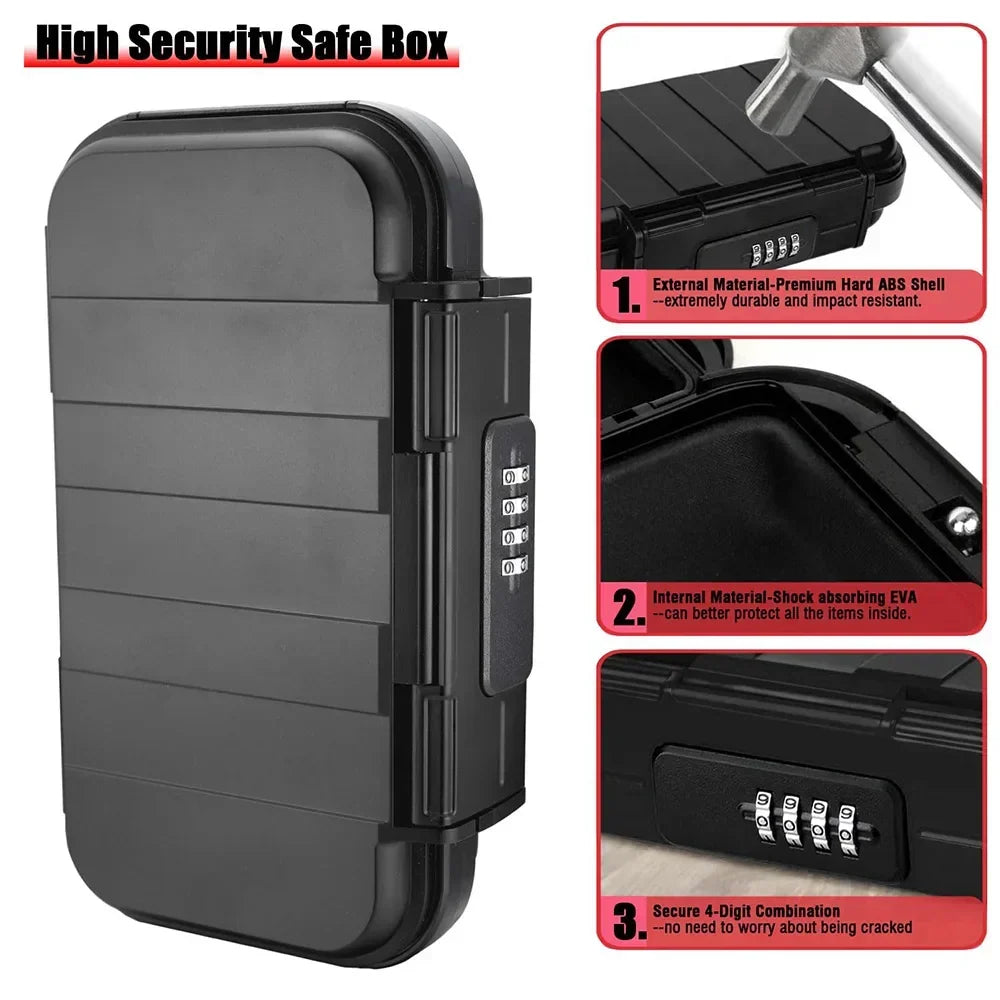 Portable Security Safe Box | Waterproof Travel Valuables Storage