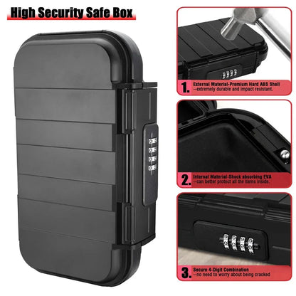Portable Security Safe Box | Waterproof Travel Valuables Storage