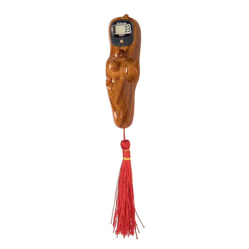Digital Prayer Counter | Wood Grain Design with Tassel