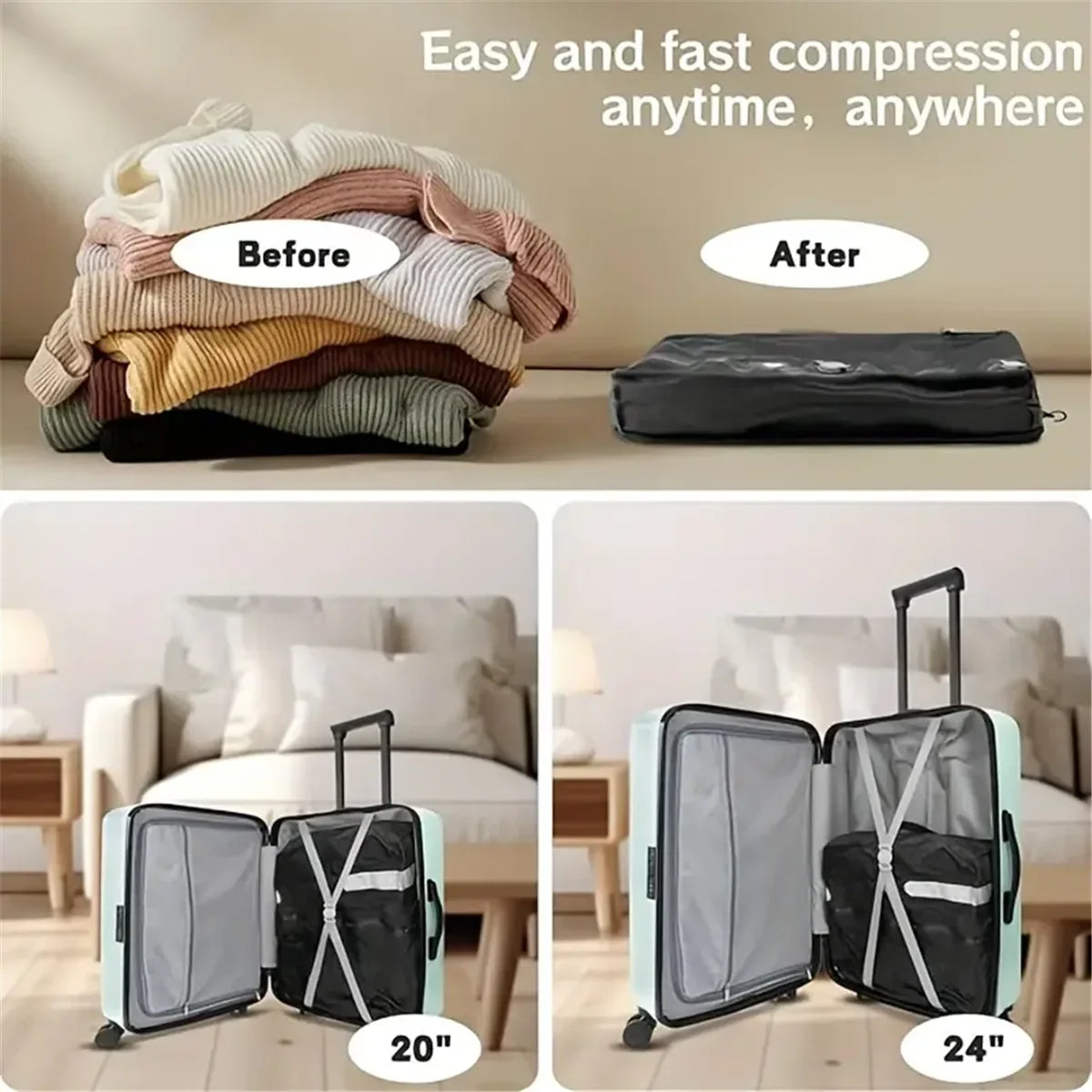Travel Compression Storage Bags | TPU Waterproof Space Saver