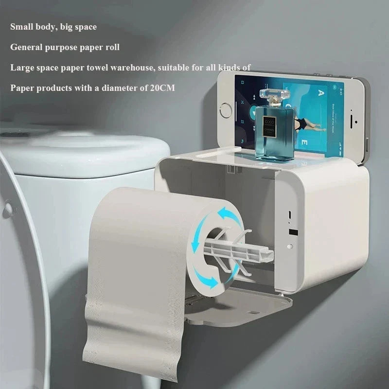 Smart Touchless Tissue Dispenser | Wall-Mount Automatic Paper Holder