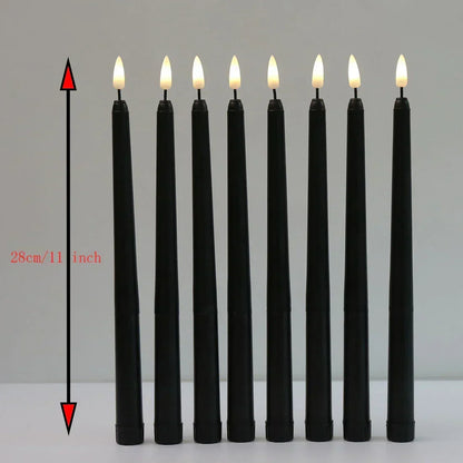 LED Taper Candles | Remote Control Black Set With Timer