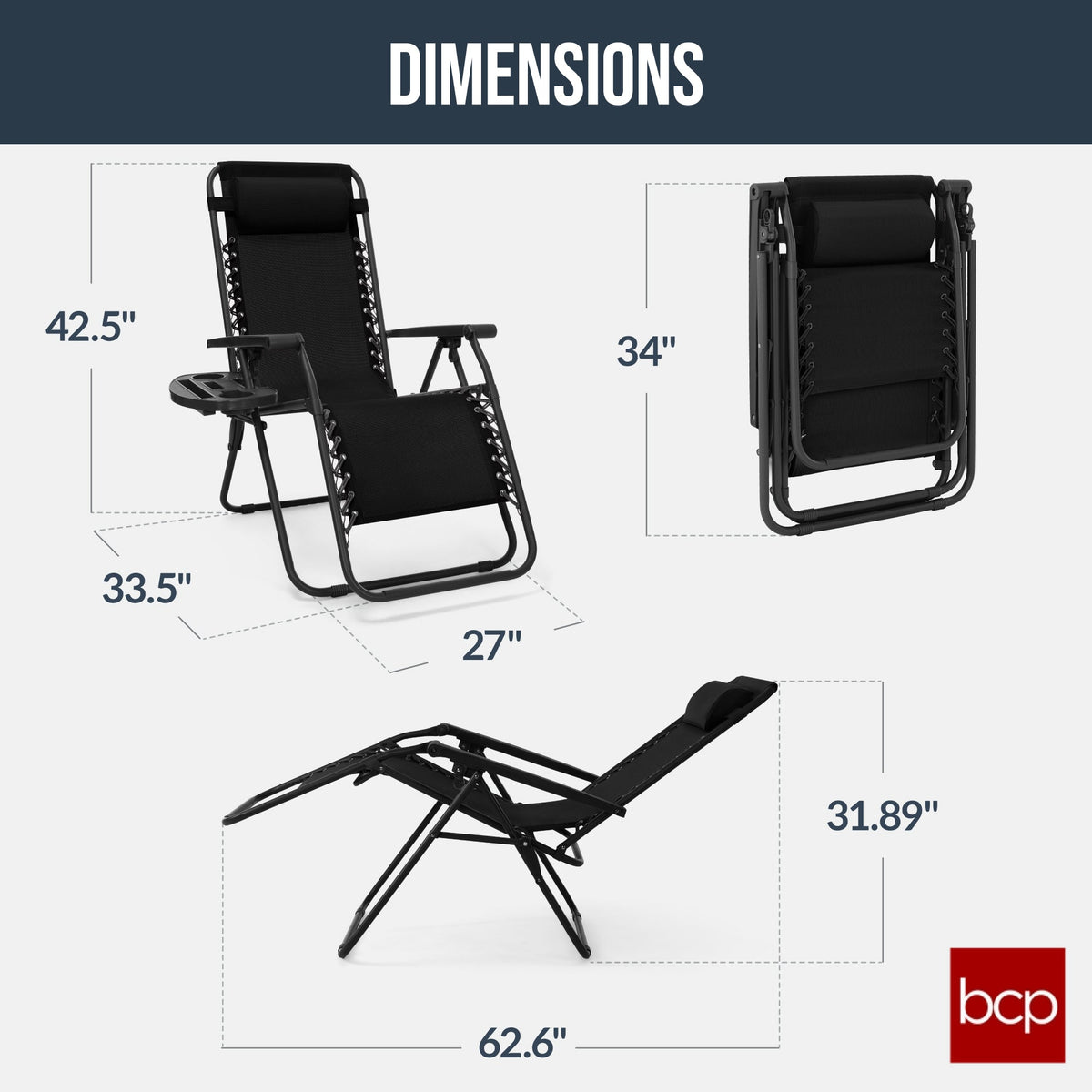 Folding Zero Gravity Patio Lounge Chair