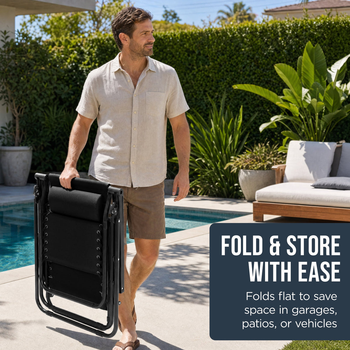 Folding Zero Gravity Patio Lounge Chair