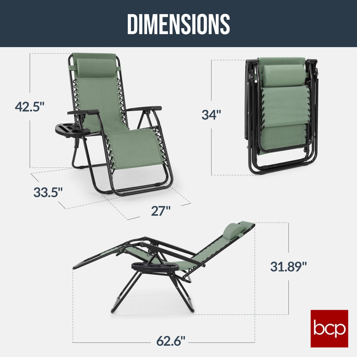 Folding Zero Gravity Patio Lounge Chair
