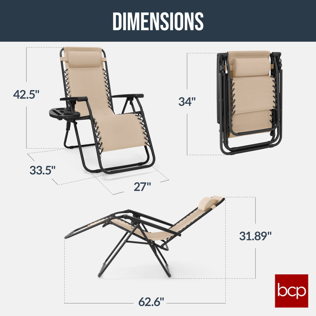 Folding Zero Gravity Patio Lounge Chair