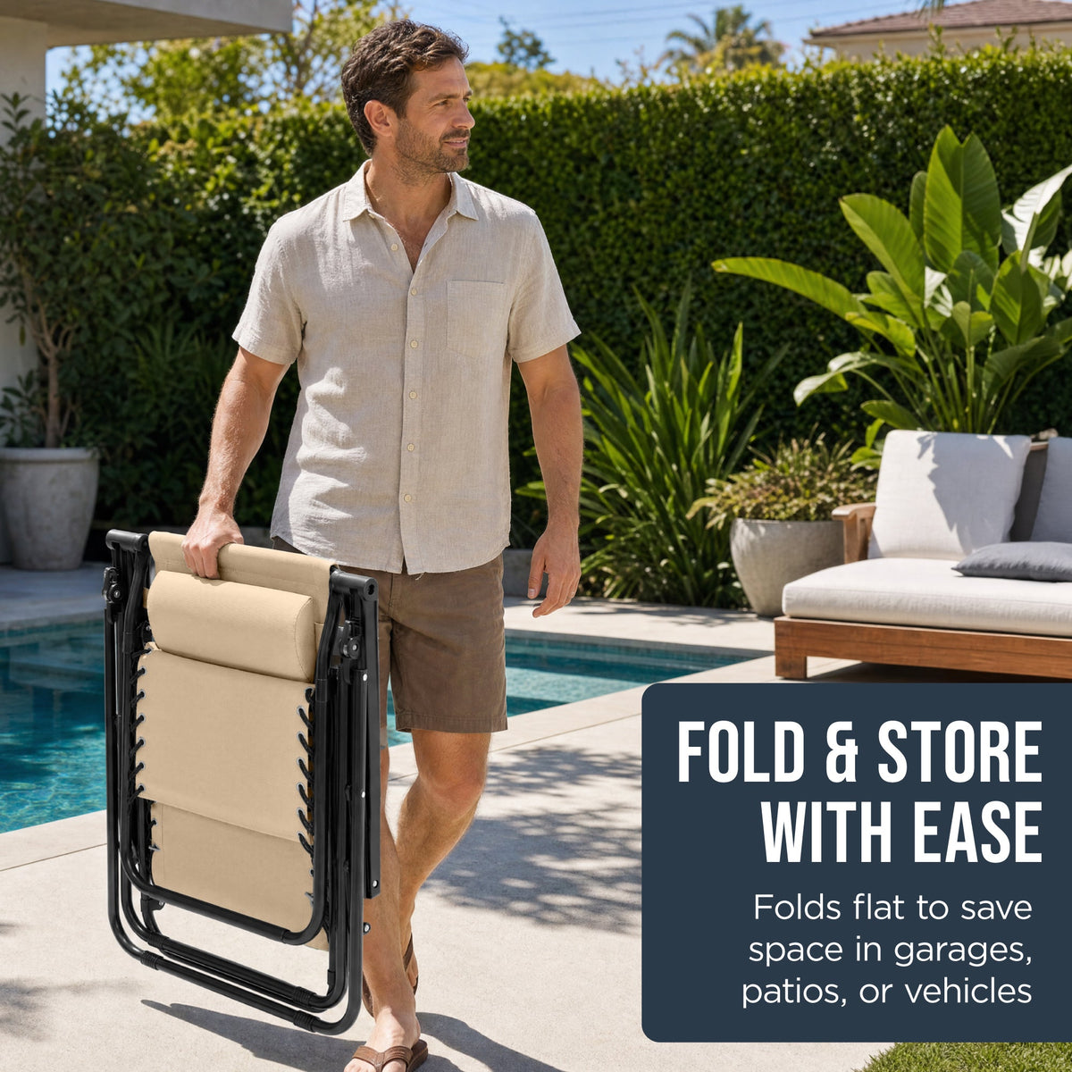 Folding Zero Gravity Patio Lounge Chair