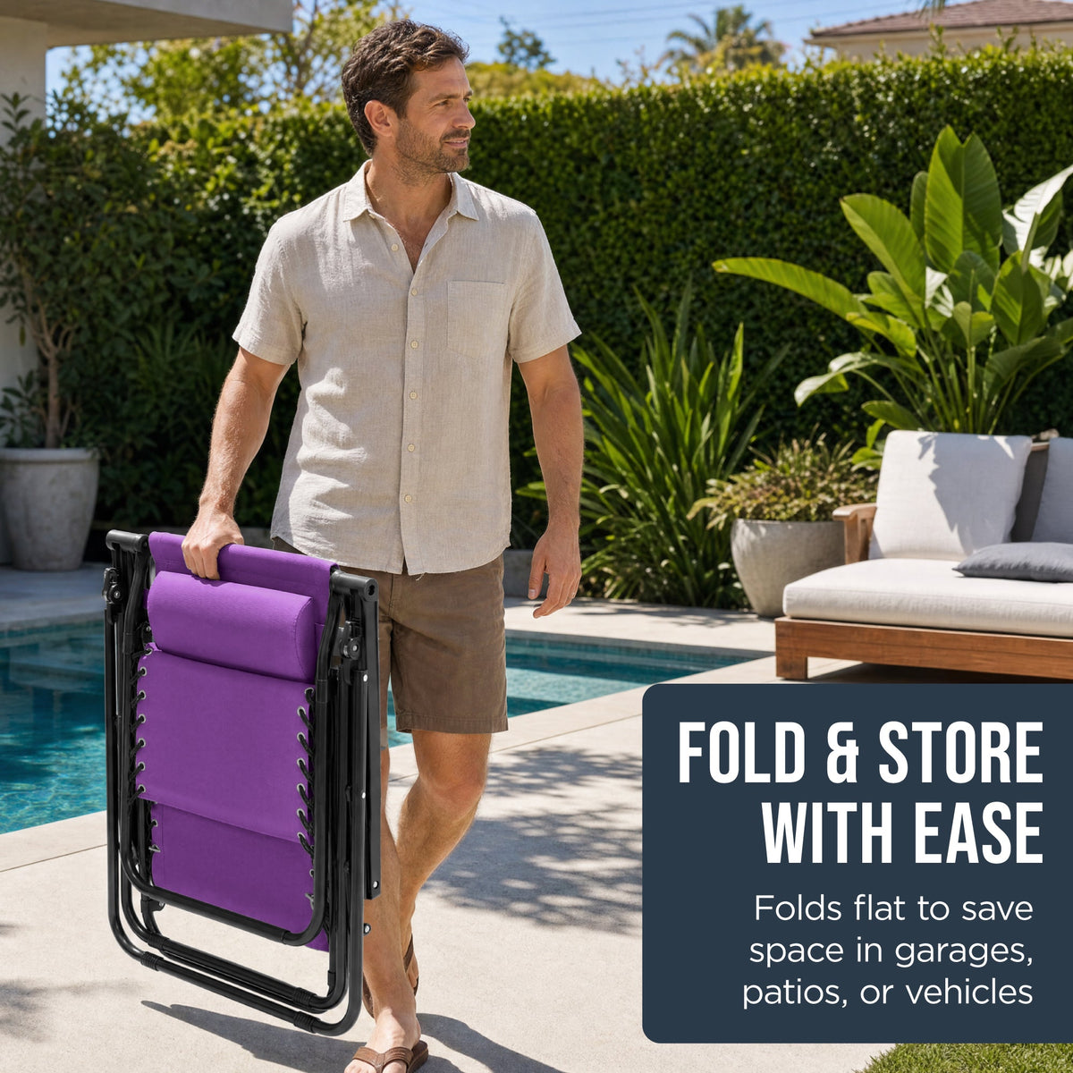 Folding Zero Gravity Patio Lounge Chair