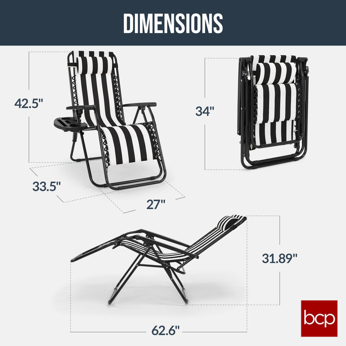 Folding Zero Gravity Patio Lounge Chair