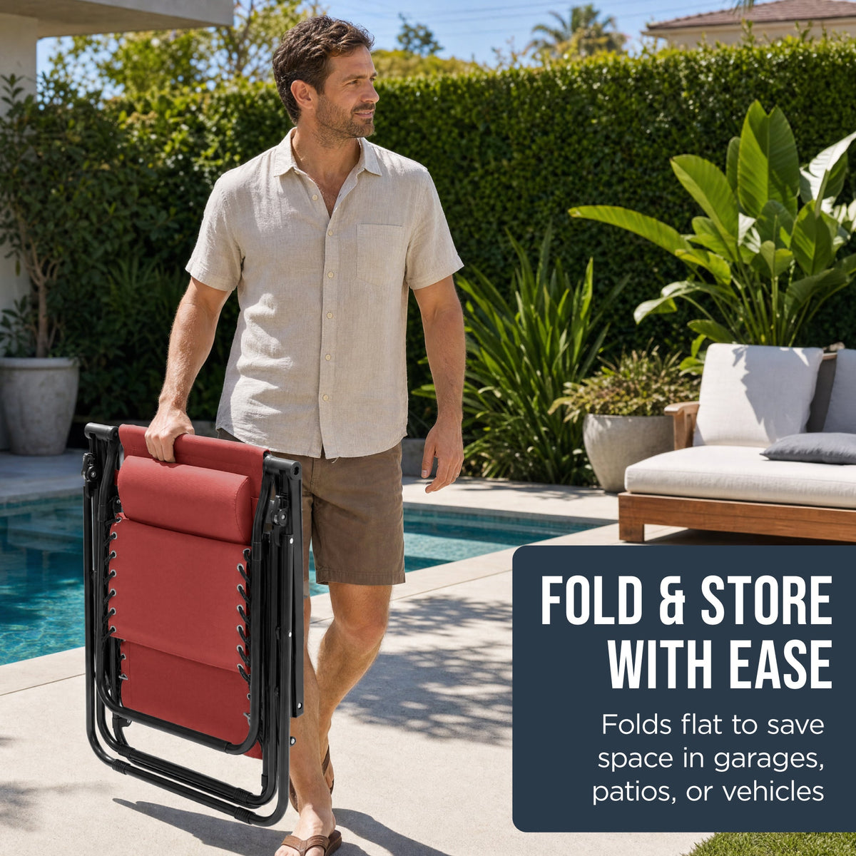 Folding Zero Gravity Patio Lounge Chair