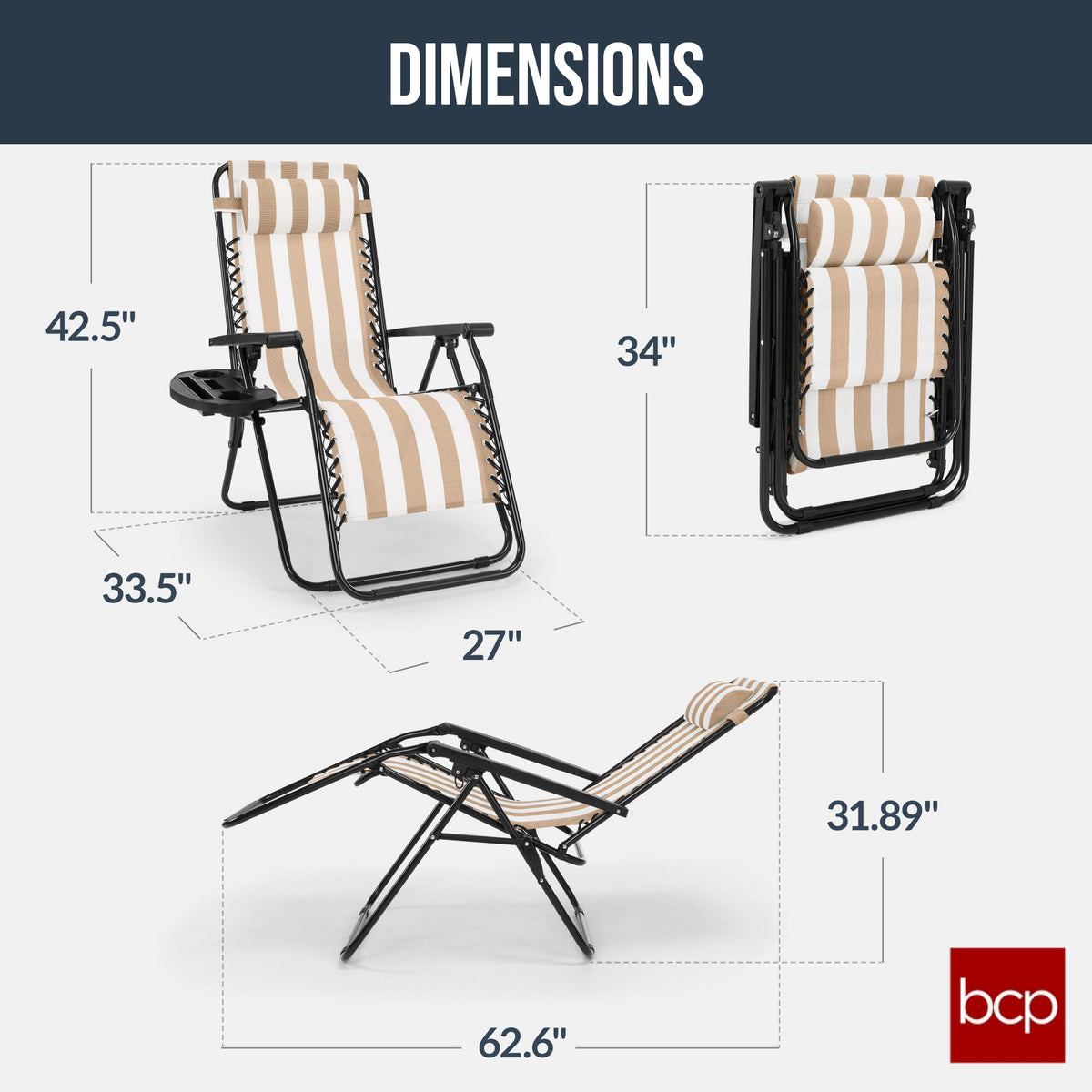 Folding Zero Gravity Patio Lounge Chair