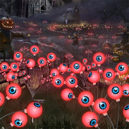 Halloween Solar Eyeball Stake Lights, 6 LED Spooky Ghost Eyes