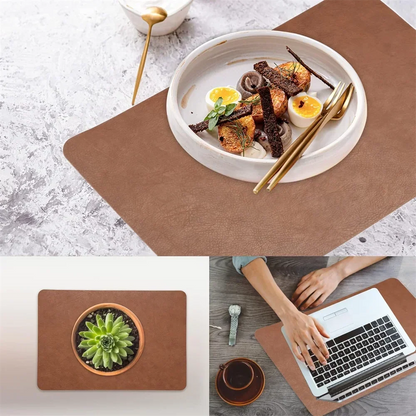 Double-Sided Faux Leather Placemats | Heat Resistant & Waterproof