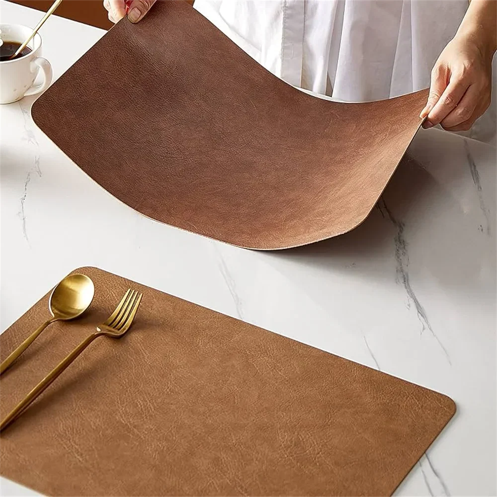 Double-Sided Faux Leather Placemats | Heat Resistant & Waterproof