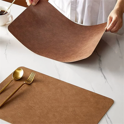 Double-Sided Faux Leather Placemats | Heat Resistant & Waterproof